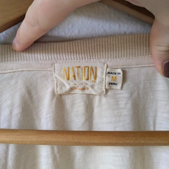 Nation LTD Arden Long Sleeve Blouse with Capped Shoulders in Parchment Size M - Picture 10 of 12